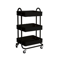 Kitchen Trolley Cart Steel Storage Rack Shelf Organiser Wheels