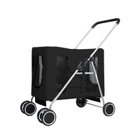 Pet Stroller Dog Cat Puppy Pram Travel Carrier 4 Wheels Pushchair Foldable