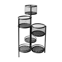 6 Tier Plant Stand Swivel Outdoor Indoor Metal Stands Flower Shelf Rack Garden