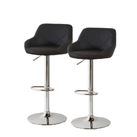 2x Bar Stools Kitchen Barstools PU Leather Chairs Gas Lift Swivel