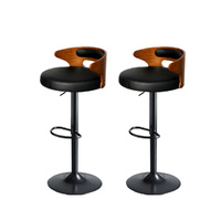 1x Bar Stools Kitchen Gas Lift Wooden Beech Stool Chair Swivel Barstools