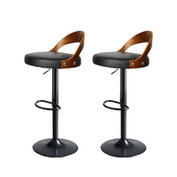 1x Bar Stools Kitchen Gas Lift Wooden Beech Stool Chair Swivel Barstools