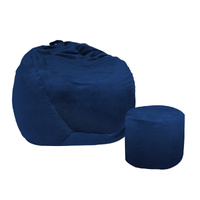 Bean Bag Chair Cover Home Game Seat Lazy Sofa Cover Large With Foot Stool