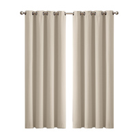 2x Blockout Curtains Panels 3 Layers Eyelet Room Darkening