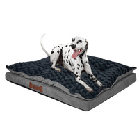 Dog Calming Bed Warm Soft Plush Comfy Sleeping Memory Foam Mattress Dark Grey