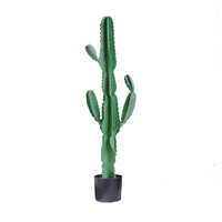 Green Artificial Indoor Cactus Tree Fake Plant Simulation Decorative 6 Heads