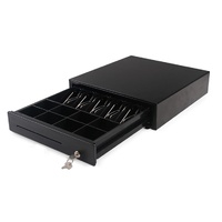 Black Heavy Duty Cash Drawer Electronic 4 Bills 8 Coins Cheque Slot Tray Pos