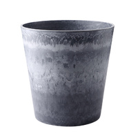 Round Resin Plant Flower Pot in Cement Pattern Planter Cachepot for Indoor Home Office