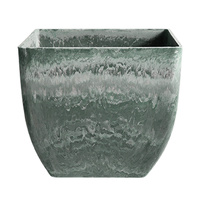 Square Resin Plant Flower Pot in Cement Pattern Planter Cachepot for Indoor Home Office