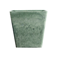 27cm Square Resin Plant Flower Pot in Cement Pattern Planter Cachepot for Indoor Home Office