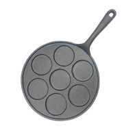 23cm Cast Iron Takoyaki Fry Pan Octopus Balls Maker 7 Hole Cavities Grill Mold