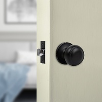 Door Handle Set Round Black