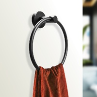 Classic Towel Bar Rail Ring Electroplated Matte Black Finish.