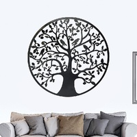 Black Tree of Life Wall Art Hanging Metal Iron Sculpture Garden