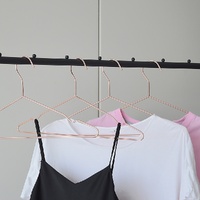 Adult 16.5" Rose Gold Shiny Metal Wire Coat Suit Top Clothes Hangers