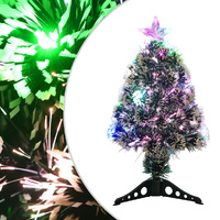 Christmas Tree with LEDs Green and White Fibre Optic