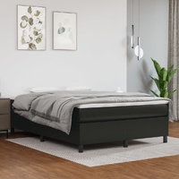 Box Spring Bed Frame Black Faux Leather