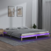 LED Bed Frame Solid Wood