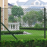 Chain Link Fence with Posts Steel Green