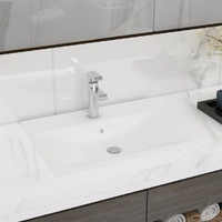 Luxury Ceramic Basin Rectangular Sink with Faucet Hole