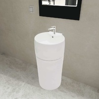 Ceramic Stand Bathroom Sink Basin Faucet/Overflow Hole