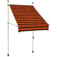 Manual Retractable Awning Orange and Brown