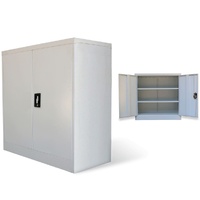 Office Cabinet with 2 Doors Grey Steel