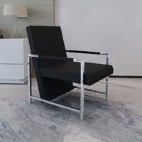 Armchair with Chrome Feet Faux Leather