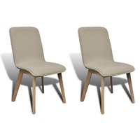 Dining Chairs Fabric and Solid Wood