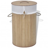 Bamboo Laundry Bin Round