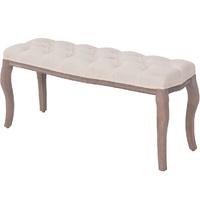 Bench Linen Solid Wood 110x38x48 cm