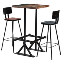 Bar Set Solid Reclaimed Wood Multicolour