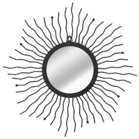 Wall Mirror Sunburst Black