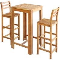 Bar Table and Chair Set Solid Acacia Wood