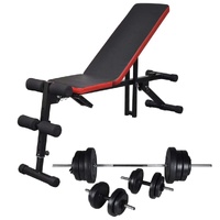 Adjustable Sit-up Bench with Barbell and Dumbbell Set