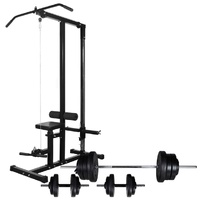 Power Tower with Barbell and Dumbbell Set