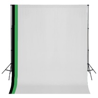 Photo Studio Kit with 3 Cotton Backdrops Adjustable Frame