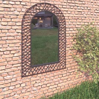 Garden Wall Mirror Arched Black