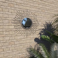 Garden Wall Mirror Sunburst Black