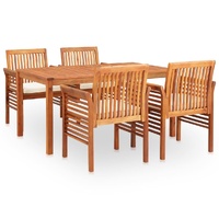 Outdoor Dining Set with Cushions Solid Wood Acacia