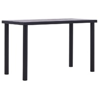 Dining Table Black and Concrete Grey MDF