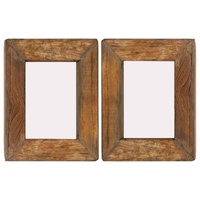 Photo Frames 2 pcs Solid Reclaimed Wood and Glass