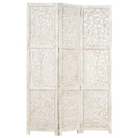 Petaluma Hand carved 3-Panel Room Divider 120x165 cm Solid Mango Wood