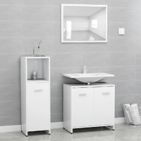 3 Piece Bathroom Furniture Set Engineered Wood