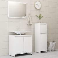 3 Piece Bathroom Furniture Set Engineered Wood