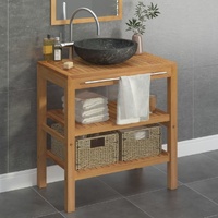 Bathroom Vanity Cabinet Solid Teak with Sink Marble