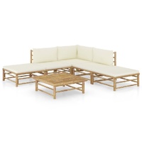 Garden Lounge Set with Cushions Bamboo