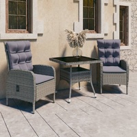 Garden Dining Set Poly Rattan and Glass