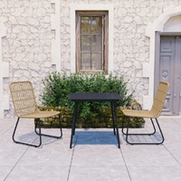 Outdoor Dining Set Poly Rattan and Glass