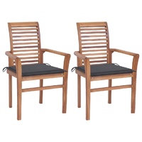 Dining Chairs with Cushions Solid Teak Wood